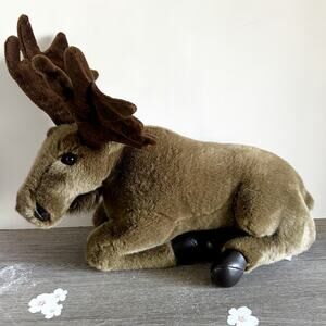 Large Realistic Brown Moose American Wego Plush Stuffed Animal Toy 1040 Lrg VNTG